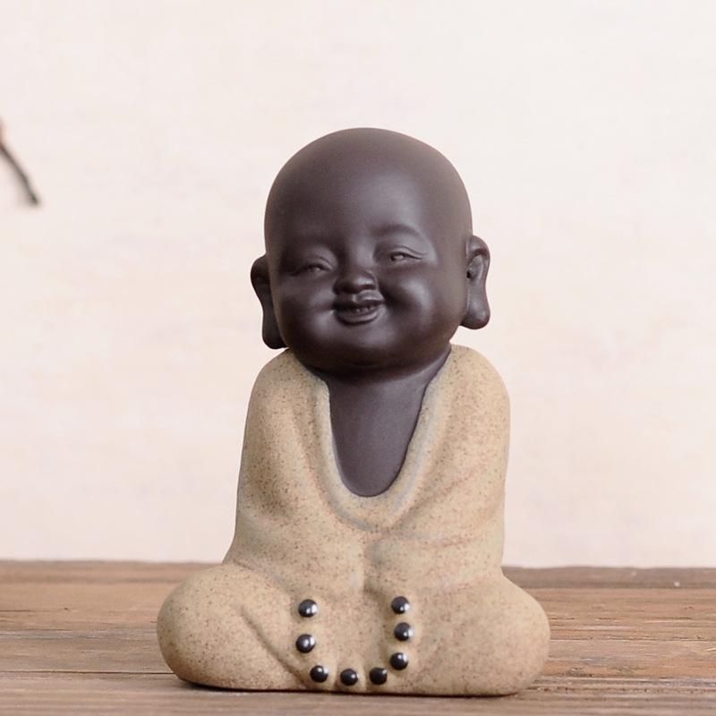 Cute Zen Monk Zisha Clay Tea Pet - Handmade Tea Ceremony Ornament