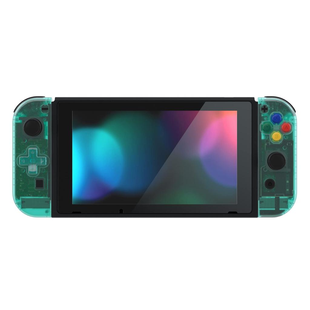 eXtremeRate Switch Clear Material Handheld Controller Housing Compatible with and Switch Also Includes a Full Set of Buttons and Console Case Are Not