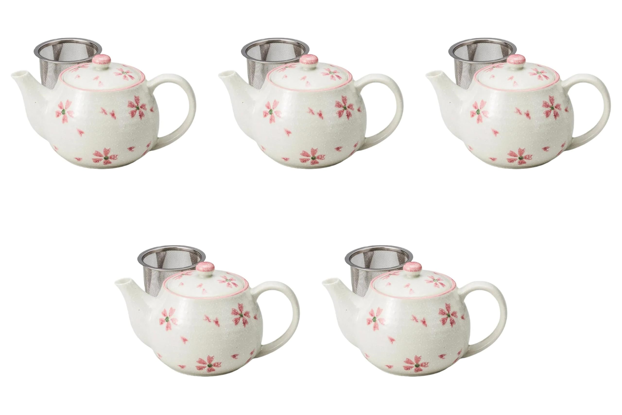 

Set of 5 Sakura Awayuki Lightweight Pots Made in China by Setomonohonpo [350cc]