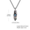 Blue Wishing Stone Necklaces for Men Boys,Trendy Hip Hop Metal Pendant Necklaces,Vintage Birthday Party Male Jewelry Gift