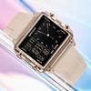 Students Electronic Watch Square Transparent Case Alarm Clock Multifunction Waterproof Sports Digital Watches for Man