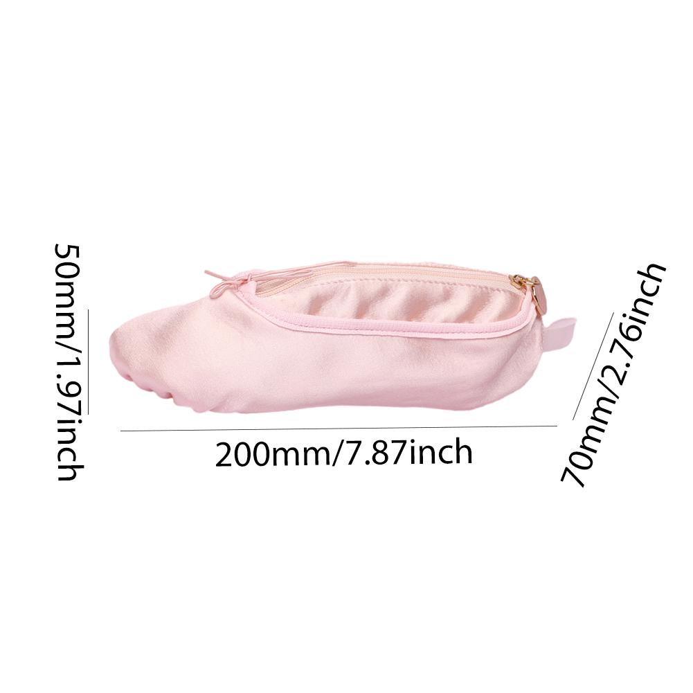 Ballet Shoe Personalized Makeup Bag Pink Travel Cosmetic Bag Soft Cosmetic Organizer Bag Creative for Dancers and Ballet Lovers