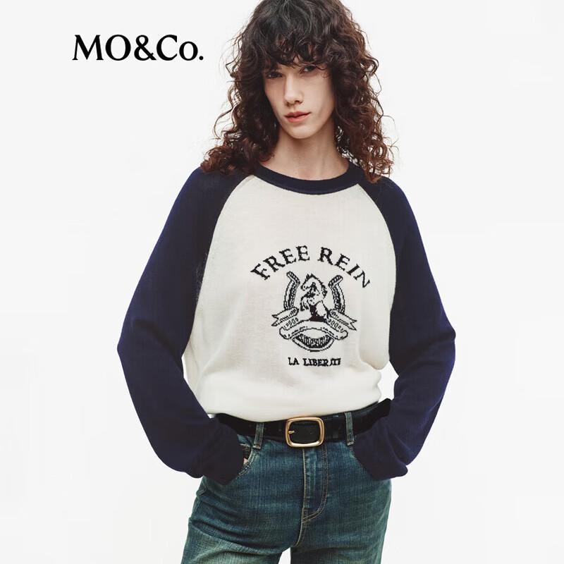 MO&Co. Women s Retro Color-block Raglan Knit Sweater XS