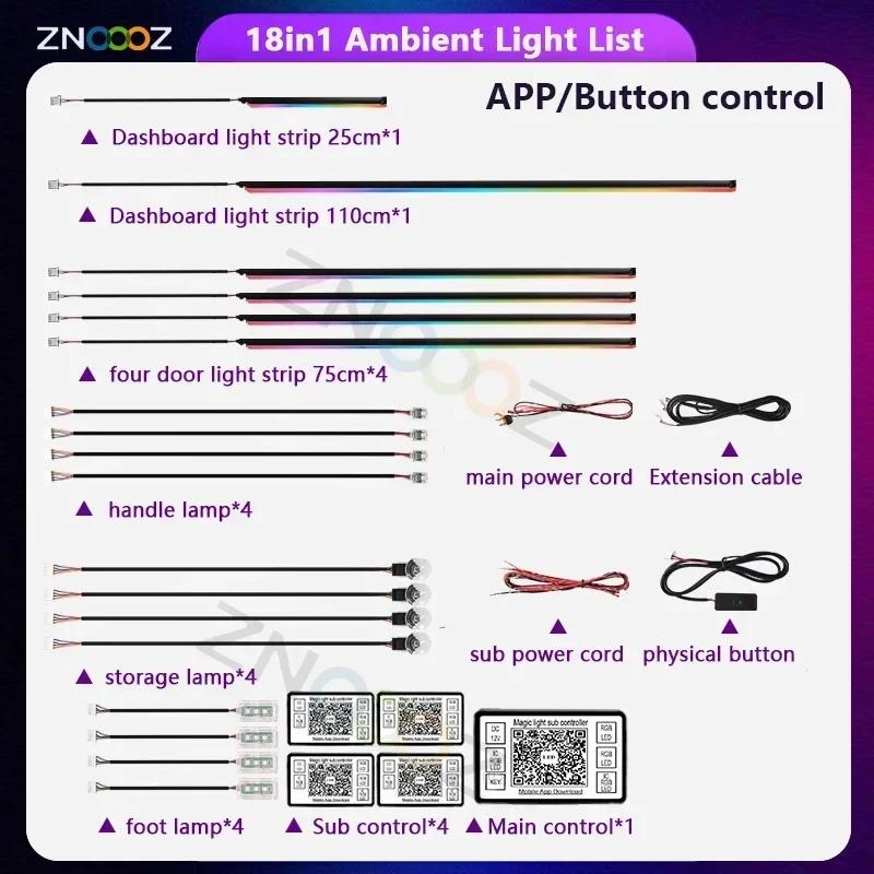 RGB 22in1 Car Interior Acrylic Car Ambient Lights For BMW E46 E90 E39 E60 E36 E30 E70 E91 E92 E93 Car  Accessories