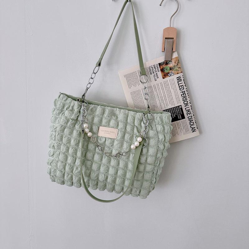 

Stylish and simple pleated shoulder bag, summer new versatile solid color underarm bag, commuter portable tote women s bag one size fits all