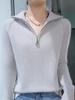 Women's Soft Slimming Half-Zip Wool Cardigan - Thick, Warm, & Skin-Friendly Knitwear for Winter