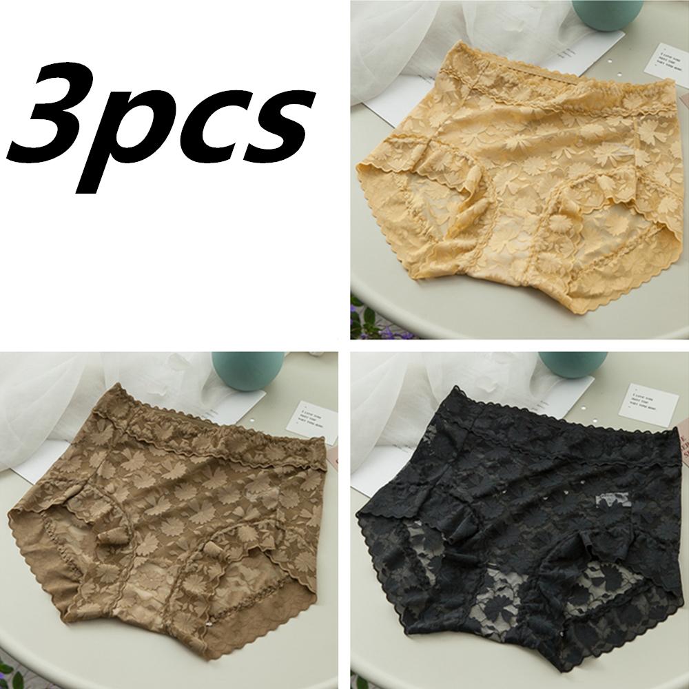 3Pcs Women Briefs High Waist Seamless Panties Breathable Tummy Control Underwear