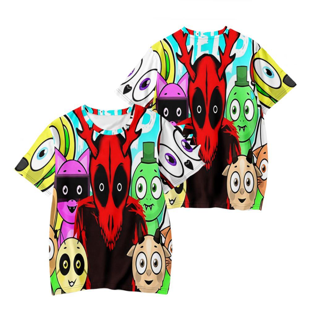 Fashion Streetwear Summer Sprunki Game 3D Printed T-Shirts Men Women Oversized Short Sleeve T Shirt Male Tees Tops Man Clothing