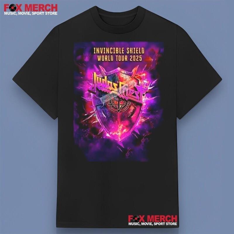 Judas Priest Несокрушимый Щит Мировой Тур 2025 Музыкальная Футболка Унисекс Футболка XXXL