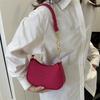 Women Felt Mini Shoulder Bag Solid Color Casual Handbag Female Underarm Bag Purse