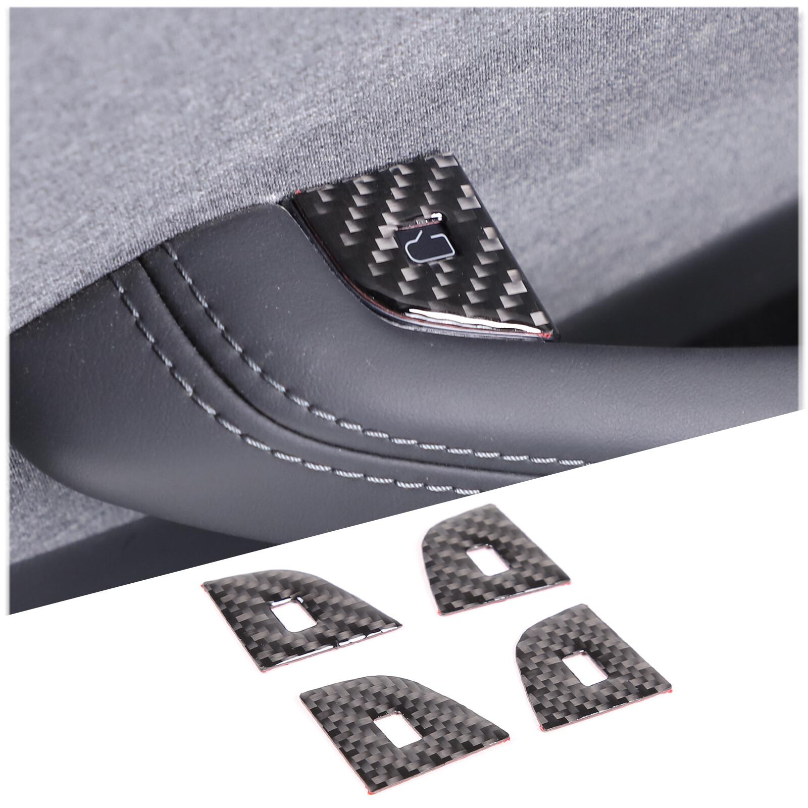 Carbon Fiber Door Lock Button Sticker Trim For Tesla Model 3 -24