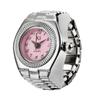 Stylish Alloy Silver Shell Ring Watch with Large & Small Numbers for Men & Women