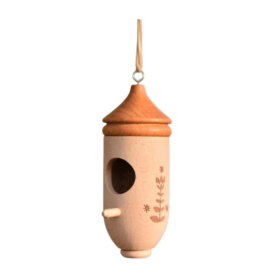 Hummingbird House Natural Wooden Hummingbird Nesting House Handcrafted Outside Hanging Bird House