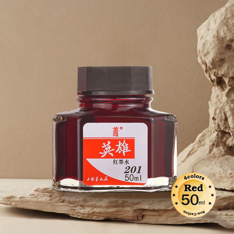 Advanced 4 Colors Non-Carbon 50ml Bottle Fountain Pen Ink,Black,Blue,Red,Dark Blue,Non-Erasable,Office And School Supplies