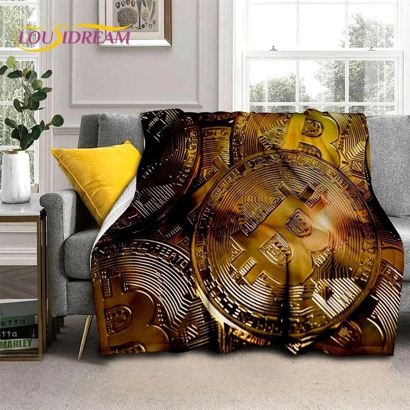 Bitcoin Virtual Currency NFT Soft Flannel Blanket for Beds Bedroom Sofa Picnic,Throw Blanket for Cover Outdoor Leisure Nap Gift