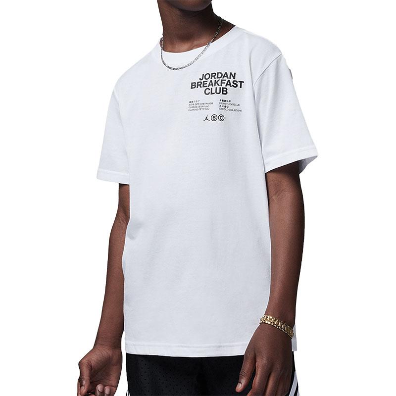 

Jordan Letter Print Crew Neck Short Sleeve T-Shirt Kids tops White FB1619-100 L