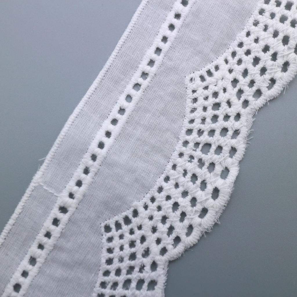 Cotton Hollow Embroidery Lace, Wave Punched Small Barcode Lace, Women'S Skirt Accessories, Clothing Accessories