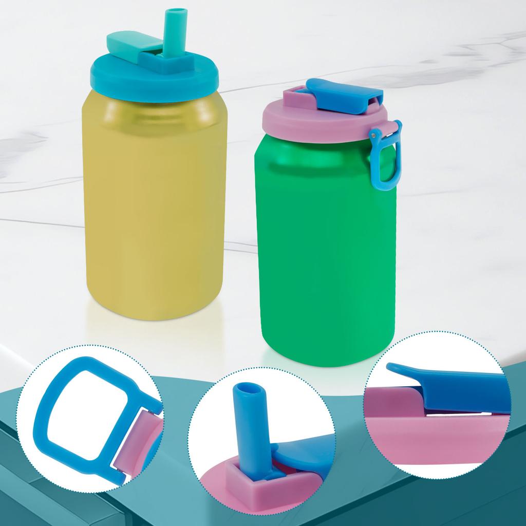 4Pcs Soda Can Cover Creative Sealed Silicone Straw Beverage Can Cover Cup Cov Suitable For Canned Beverage Reusable Tank Cover