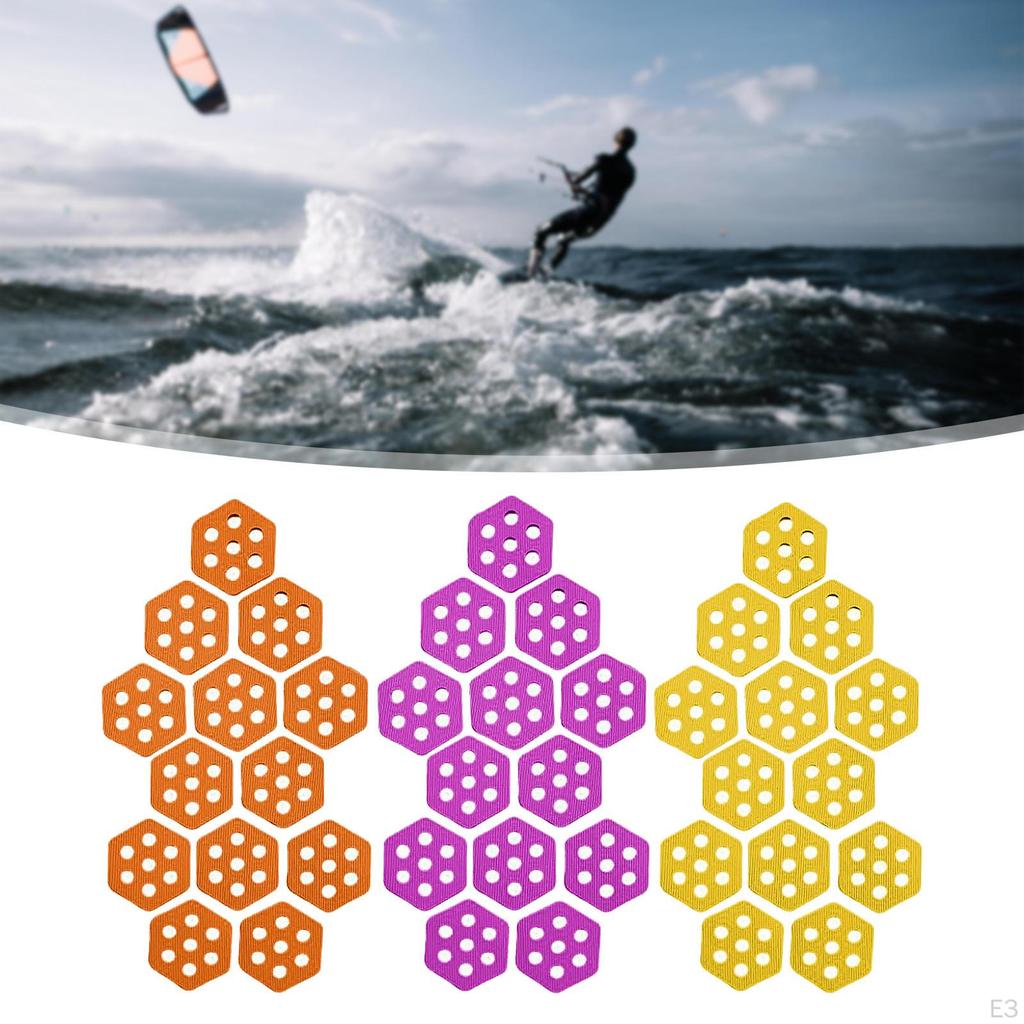 12 Pieces Hexagon Surfboard Pads Deck Decking Accessories Non Slip Mat Grip for