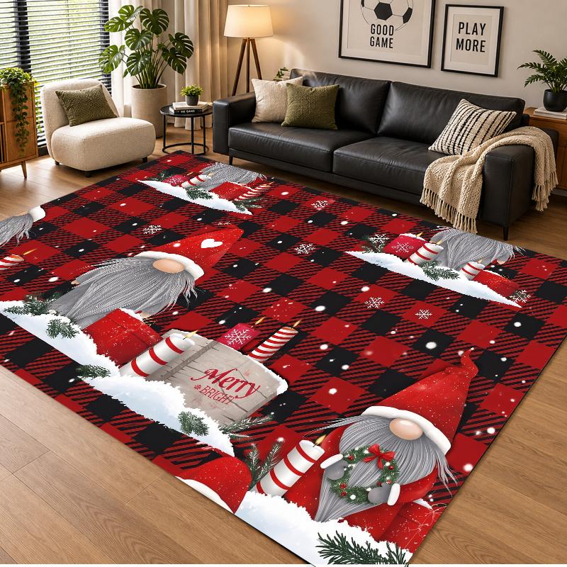 Tapis de sol thème Noël, Tapis doux, Décoration de fête intérieure pour la maison