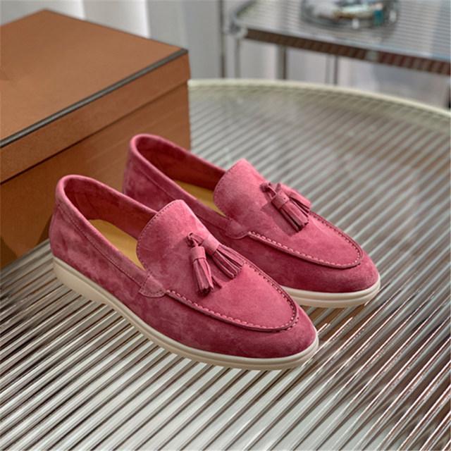 Pantofi retro Femei din piele de înaltă calitate Pantofi cu toc joasă ciucuri Moda Mocasini comozi Pantofi plati