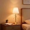 Bogen Tischleuchte Niedlich Dekorativ Wiederaufladbar LED Stoffschirm Schreibtischlampe für Zuhause Hotel