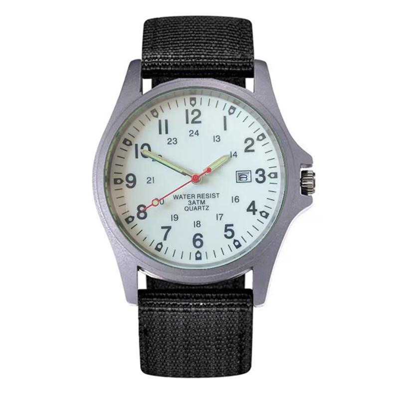 Men's Casual Nylon Band Quartz Sports Watch with Date Function