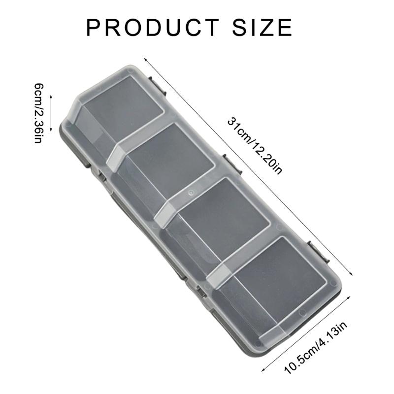 Four Slot Storage Box With Transparent Lid For Organized Screws And Part Management Durability Plastic