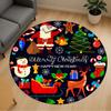 1pc Christmas Happy New Year Round Chair Mat Area Rug - Non-Slip, Floor Mat for Office, Bedroom, and Indoor Decor -1002011