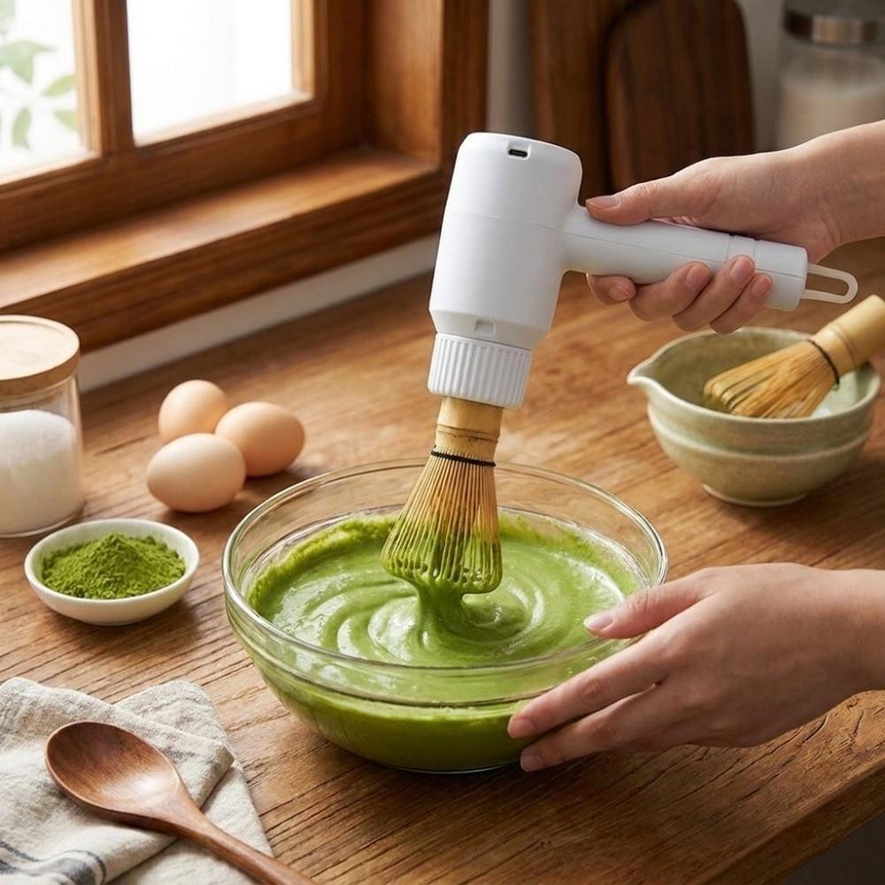 Rechargeable Electric Matcha Whisk Quickly Whisking Handheld Matcha Blender Low Noise One Button Start Matcha Whisk Device