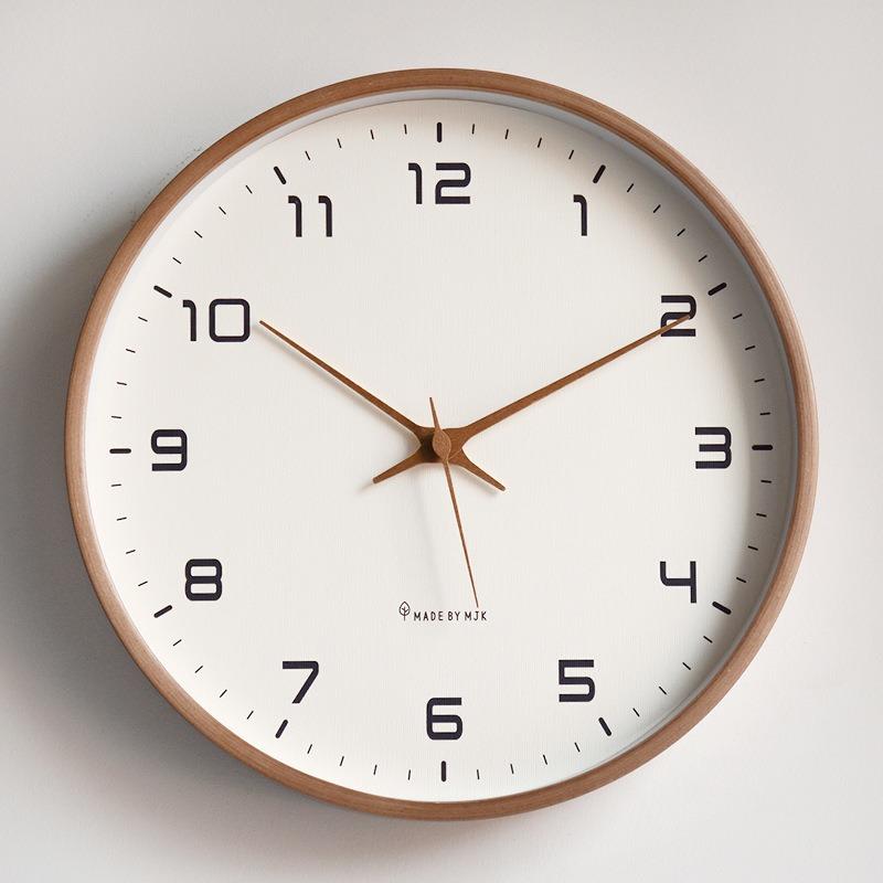 Nordic Style Large Wooden Wall Clock Modern Minimalist Mute Clocks Living Room Home Decor Wood Wall Clock 12inch