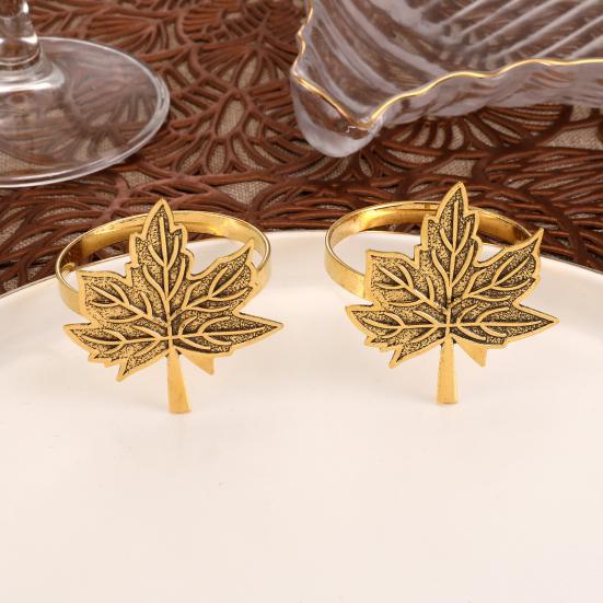 Кольцо для салфеток в форме листа в стиле ретро, креативная форма, нержавеющий, устойчивый к коррозии металлический держатель для салфеток, украшение для праздника, вечеринки, сделай сам