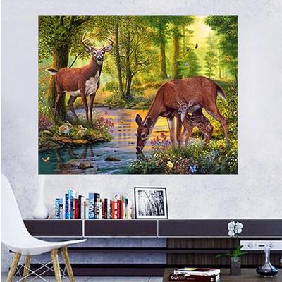 5D DIY Full Drill Diamond Painting Cow In The Bush Embroidery Kits Decor Mural