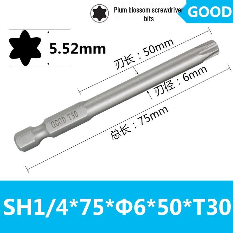 Premium Magnetic 1/4 Hex Star Screwdriver Bit Set - Sizes T5 to T40