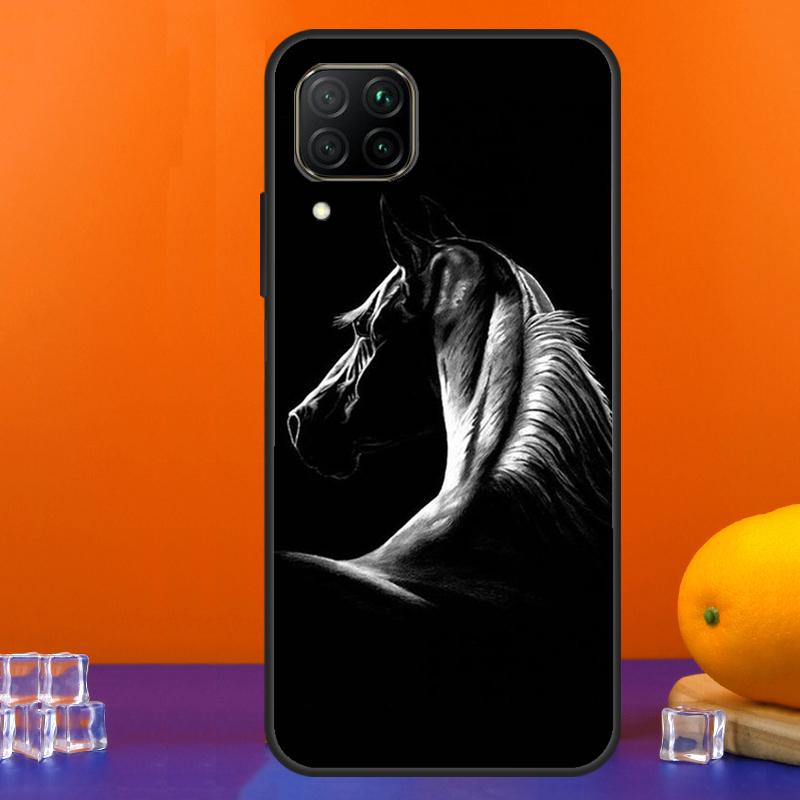 Black White Horse For Huawei Nova 9 10 SE 5T 12i 12s 11i Y91 Y90 Y60 Y70 Y72 Y61 P60 Pro P20 P40 P30 Lite Case