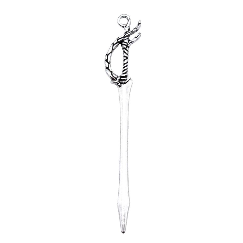 Anime Charms Multi Color Medieval Sword Pendants For Fantasy Warrior Themed Jewelry