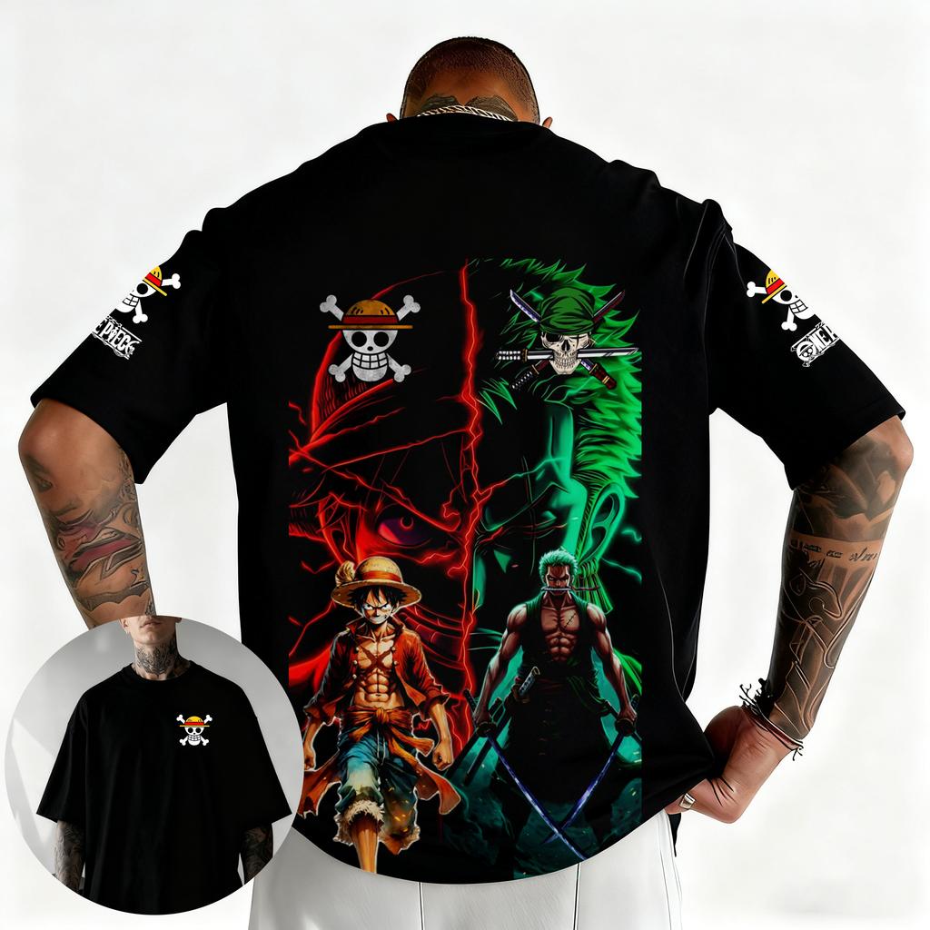 One Piece Japanese Anime Printed Unisexs TShirt Roronoa Zoro Boy Childrens Harajuku Short Sleeve Kids Luffy Tshirt Clothing
