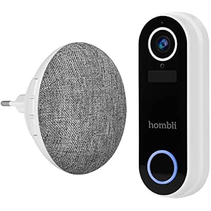 Hombli Smart Funk Sonnette de Porte avec Chime 2 avec Interphone | Caméra à Angle de 140° avec Vidéo HD 1080p | Détection de