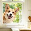 Cute Animal Peeking Window Cling Funny Cat/Dog/Donkey Window Sticker Removable Static Decals for Bedroom