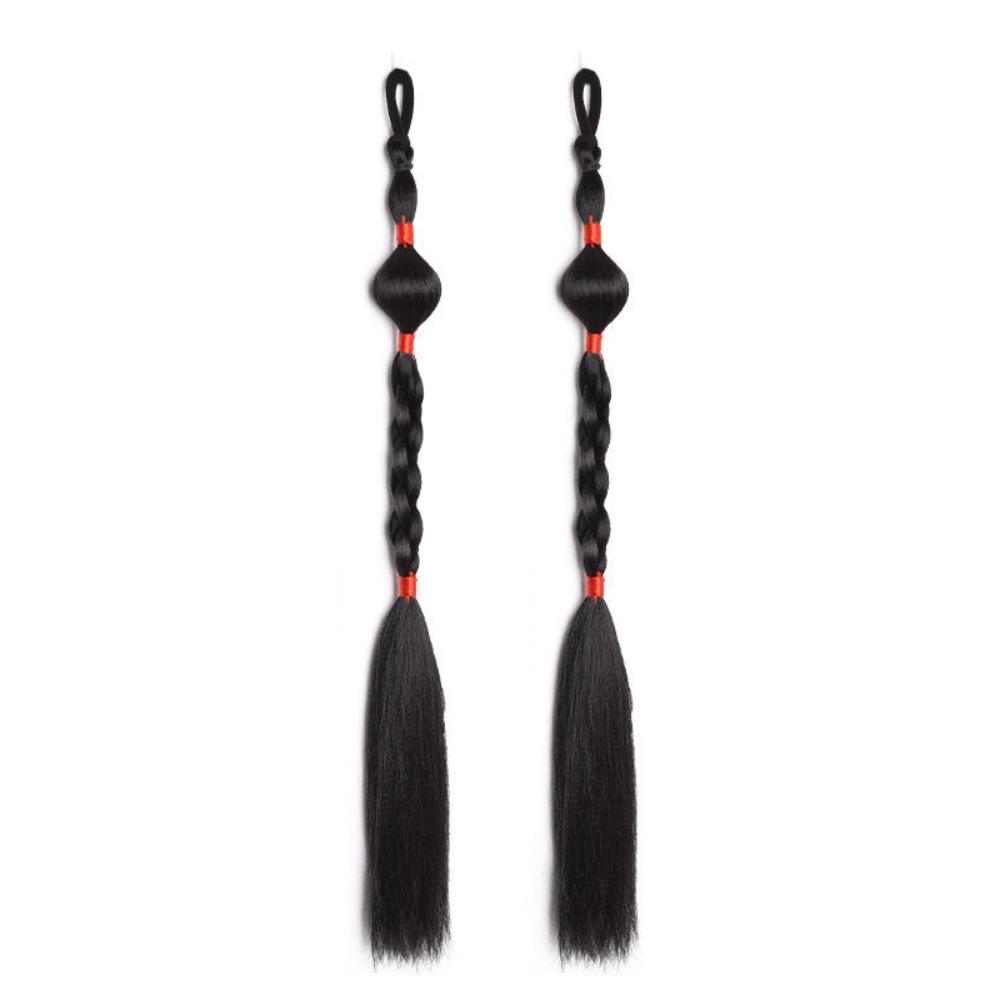 

2 шт. Коса-фонарик, плетеная коса, накладка для волос, китайские древние плетеные хвостики, фотография красный