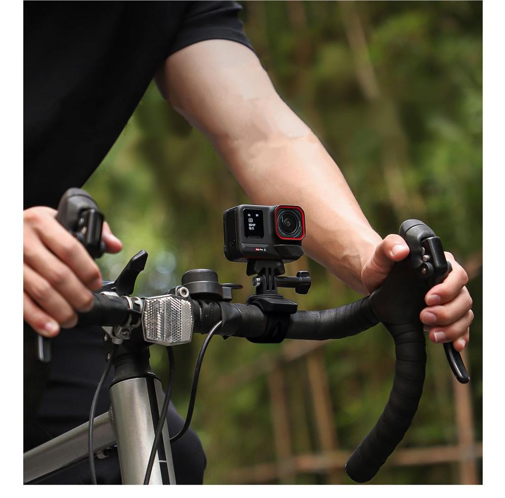 SHEAWA Camera Mount Bicycle Adjustable Angle for Insta360 GO Osmo Action 5 and Other Action Stabilized Recording Accessory Holder, Mount, Sturdy,