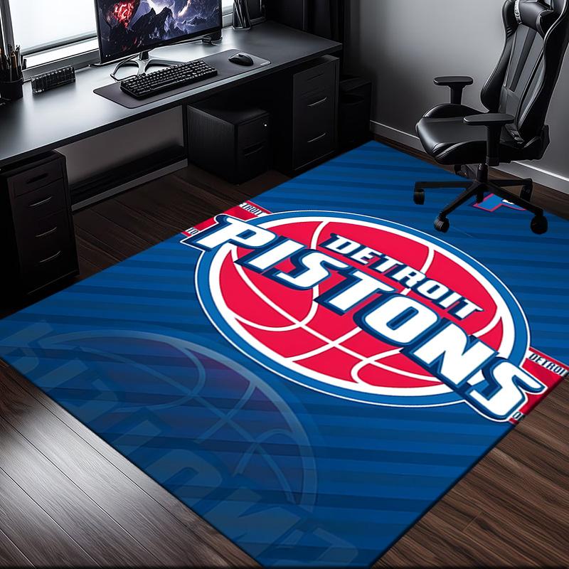 Detroit-Pistons Logo Rug Office Carpet Non-Slip Mat, Chair Rug Floor Covering for Gaming, Bedroom, Living Room , Home Decor Christmas Gift