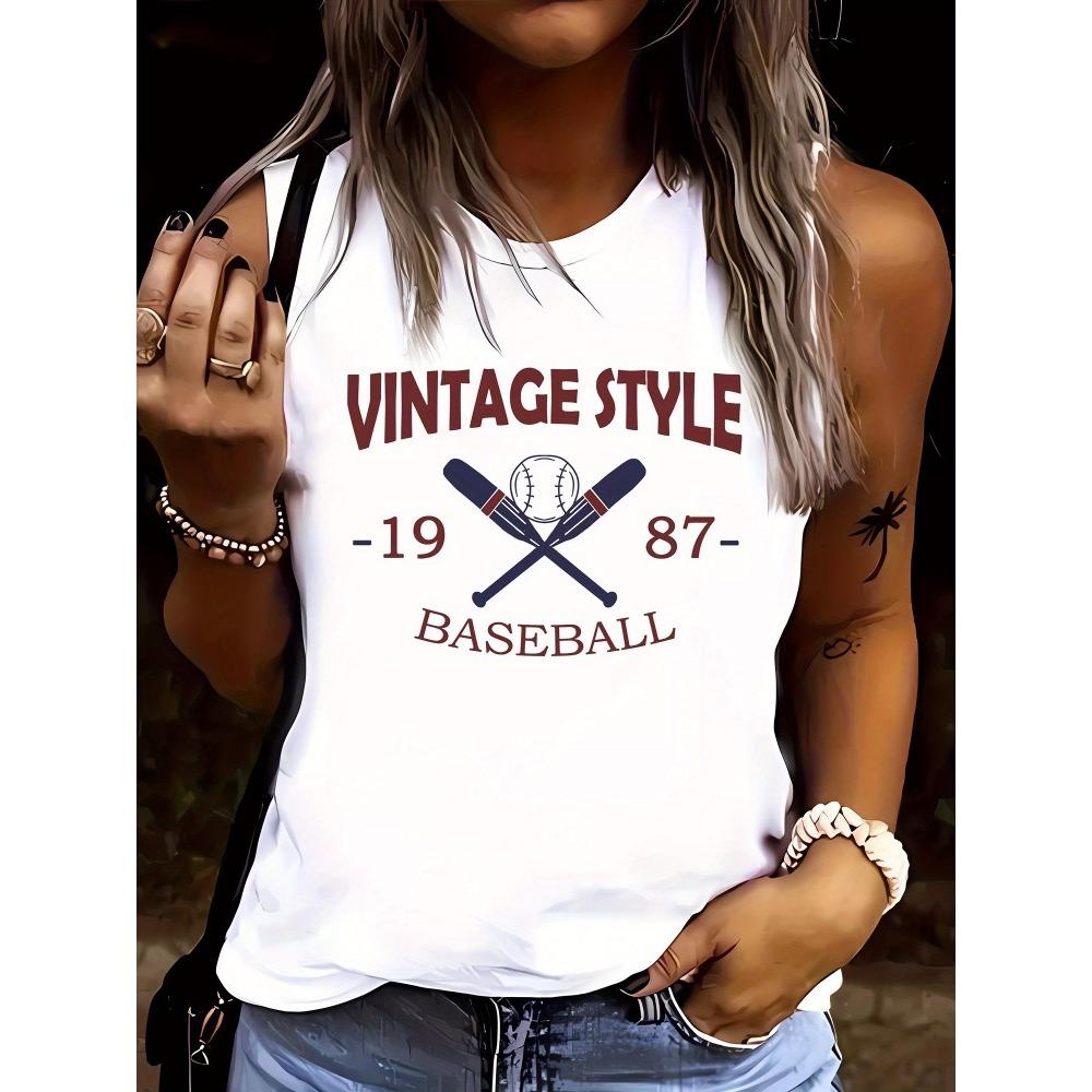 Tanktop für Damen im hawaiianischen Stil mit Buchstabenprint Sommer Alltäglich Lässig Damen Ärmelloses T-Shirt Urban Street Fashion Tanktop