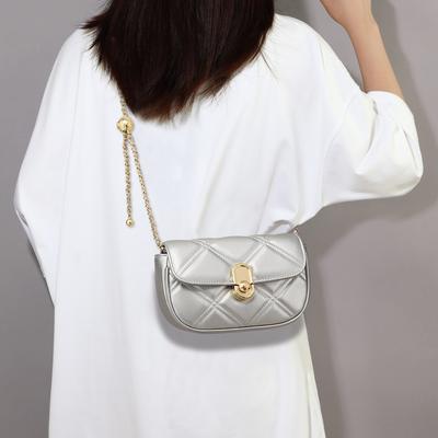 Bag Women's Leather Bag Women's Chain Bag Crossbody Bag Superior Sense Diamond Check Shoulder Bag