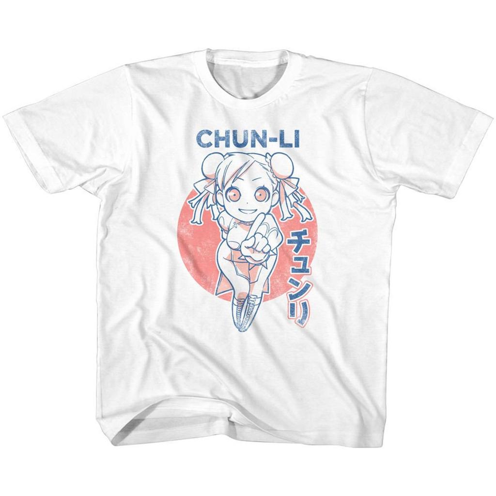 Street Fighter Cutesy Chun Li White Youth T-Shirt