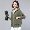 Herbst Neue Frauen Jacken Cord Mantel Mit Kapuze Streetwear Casual Windjacke Weibliche Reißverschlüsse Jacke Plus Größe Oberbekleidung
