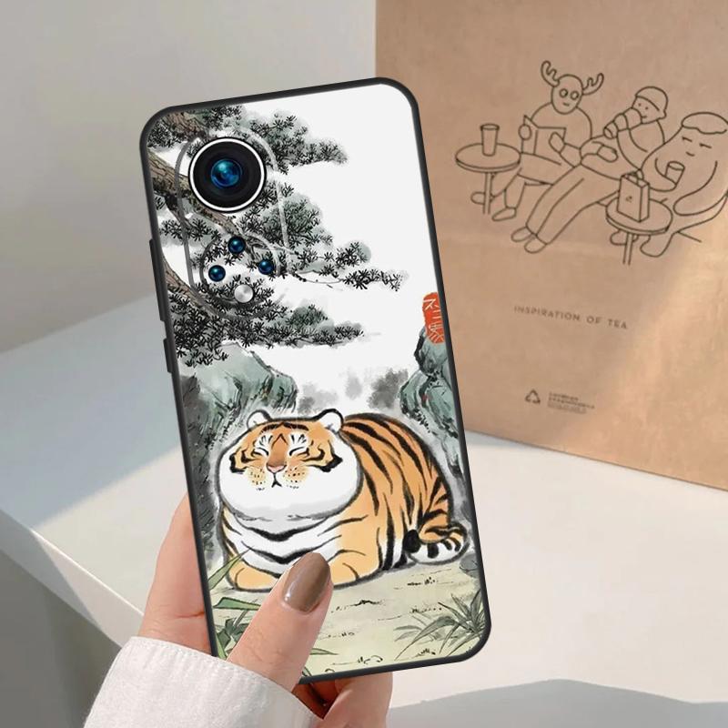 Cartoon Fat Tiger Case For Honor Magic 7 5 6 8 Pro Honor 50 70 90 Lite X9c X9b X9a X8a X8b 200 400 Pro Cover