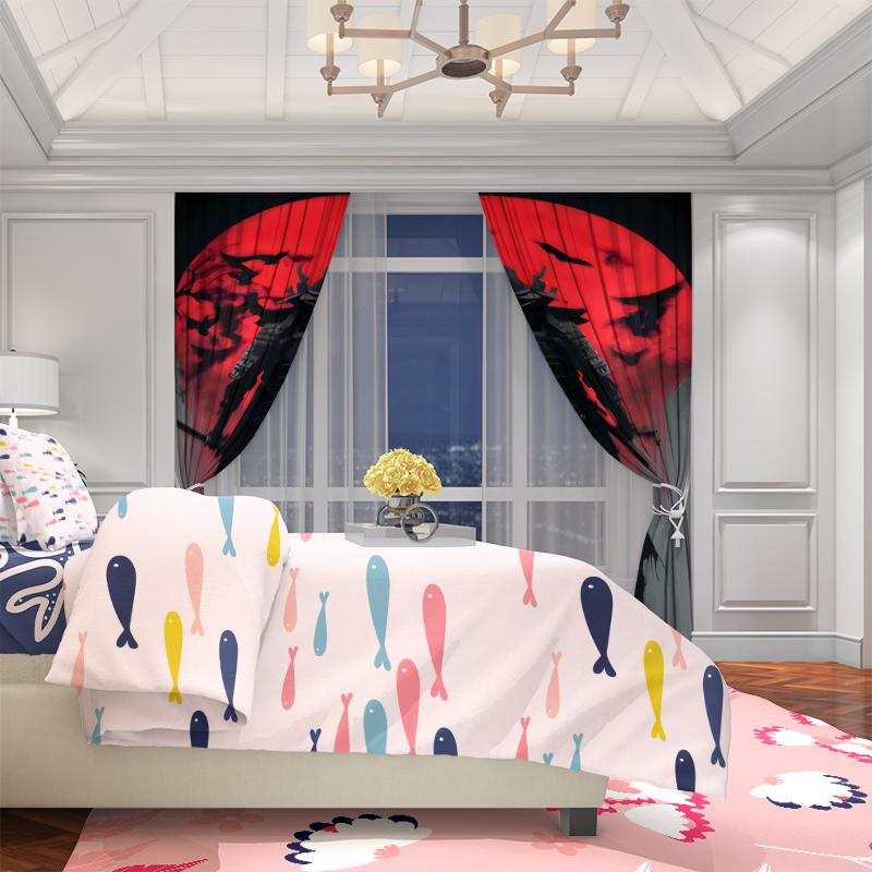 2pcs- Post-apocalypte Warrior Polyester Curtains, Pole Bag Curtains 42*84, Bedroom, Living Room, Home Room Decoration