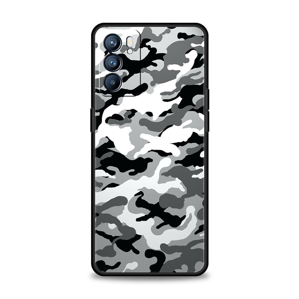 Camouflage Camo Military Case For Oppo Reno8 Reno7 Reno6 Pro A54 5G Find X6 X5 A53 A52 A9 A15 A95 A17 A16 A76 A74 A57 A31 Cover