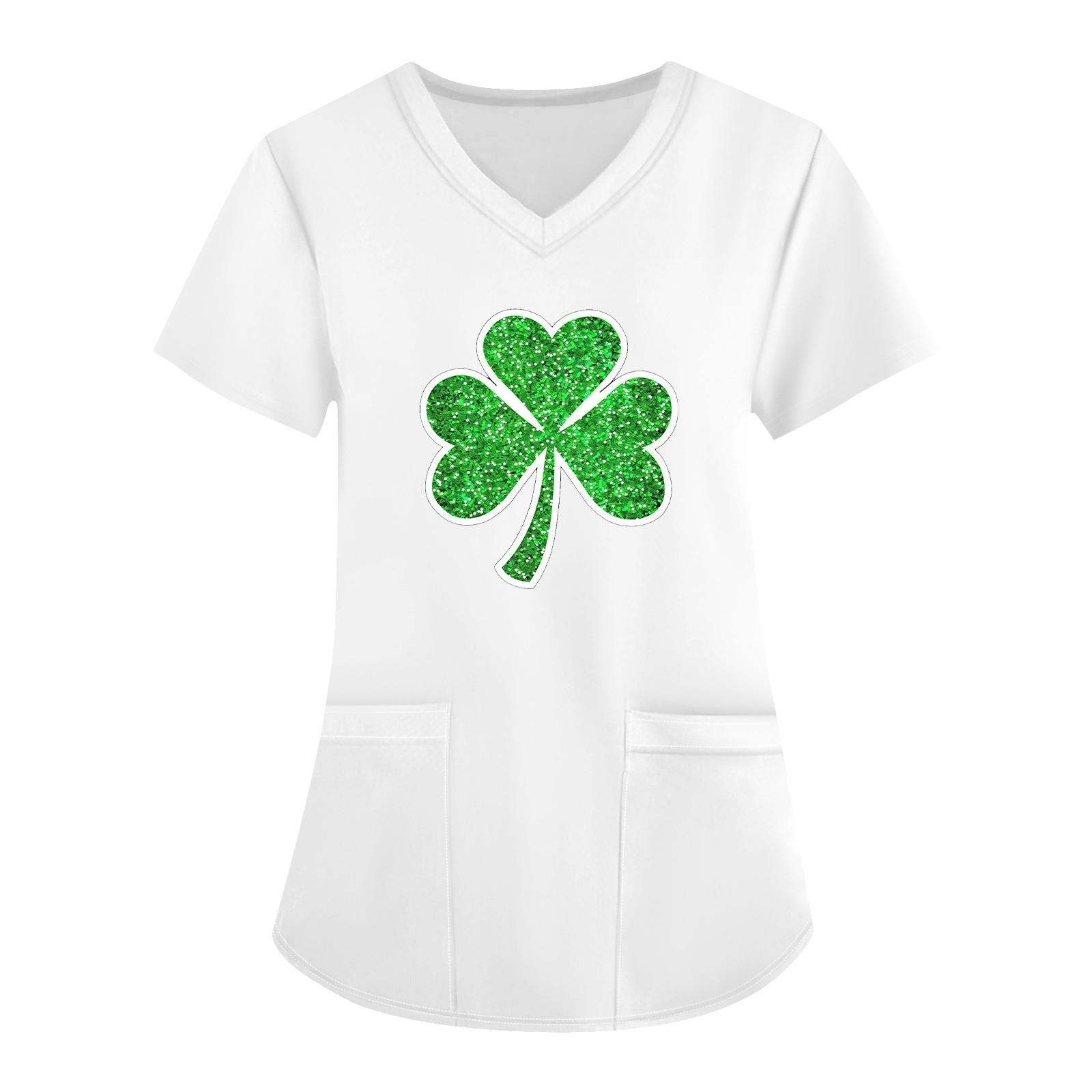 

Женская модная футболка с короткими рукавами и v-образным вырезом с принтом, маленькая рабочая футболка с карманами L армия зеленый